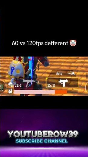 60FPS vs 120FPS 😱 Real Difference Dekho! ‪@Youtuberow39‬ #bgmishorts #60fps #120fps #pscomprison