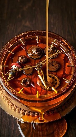 ⏳ Time Traveler’s Clockwork Cake ⚙️ | Amber Jelly Dessert | Satisfying Food Art