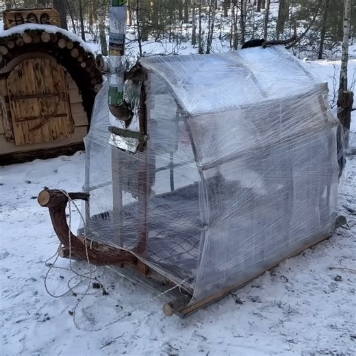 Building a Mobile Home Tiny and warm CAMPER from the frost and snow How to Live in the Wild | Bushcraft Survival Man