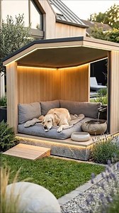 Building a 5-star hotel for my dog 🐶 #DIY #DogHouse #Woodworking #shorts