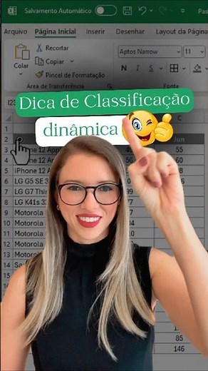 Confira como esse sistema dinâmico de classificação no Excel é simples e bacana! 😉 #cursodeexcel