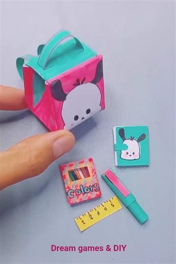 diy miniature school supplies #diy #craft #papercraft #miniature