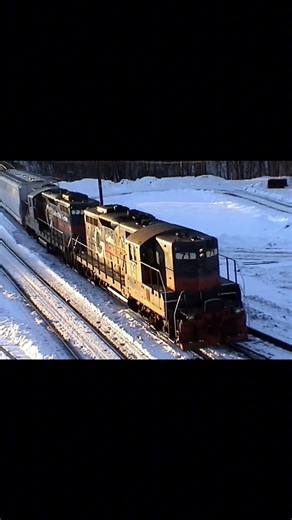 Guilford Rail System East Deerfield MA GP9's switching the yard January 2003