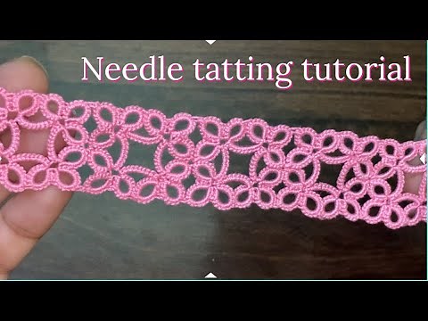 Tatting beautiful lace pattern ❤️needle tatting tutorial.