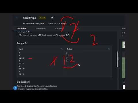 Card Swipe | CARDSWIPE| Codechef STARTERS 99 | Full Solution