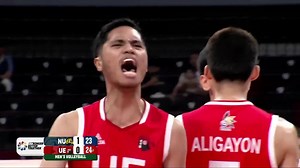 RAQUIM FOR A DREAM 👏 Raquim Aceron's late-set heroics propelled the UE Red Warriors to win the second set against the NU Bulldogs in the UAAP Season 87 men's volleyball tournament! #OneSports #UAAPSeason87 #StrongerBetterTogether #LegendsStartHere | One Sports