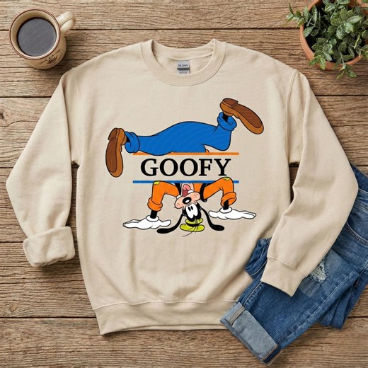 Retro Goofy Shirt | Funny Disney Sweatshirt for Family Vacation | Vintage Style Cartoon Hoodie | Upside Down Graphic Tee | Magic Kingdom Top - Etsy