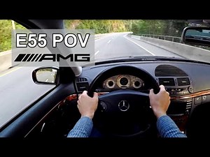 Mercedes E55 AMG POV Mountain Pass Driving - V8 Supercharged Sedan on a Twisty Road.