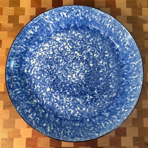 Stangl Pottery Town & Country Blue Spongeware 11” Pie Serving Plate, Handpainted - Etsy