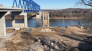 Explosive demolition for piers of the Old U.S. 60 Cumberland River “Smithland” Bridge is expected in early January. More: https://www.kbsi23.com/news/pier-demolition-of-u-s-60-cumberland-river-smithland-bridge-expected-in-january-2024/ (Video source: KYTC District 1) | FOX23 | Facebook
