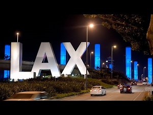Night Driving To LAX International Airport, California, USA [4K Video]
