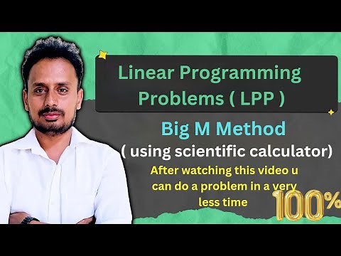 Big M Method Problem 1 - Linear Programming Problems ( LPP )