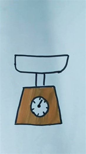 easy art 🥰💚 #satisfying Weighing Scale drawing #beautifulart #youtubeshorts #trendin