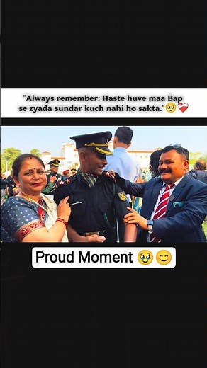 Always remember: Haste huve maa Bap se zyada sundar kuch nahi ho sakta.🥹❤️‍🩹 #army #success #shorts