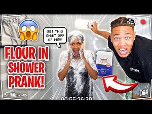 FLOUR SHOWER PRANK ON GIRLFRIEND!