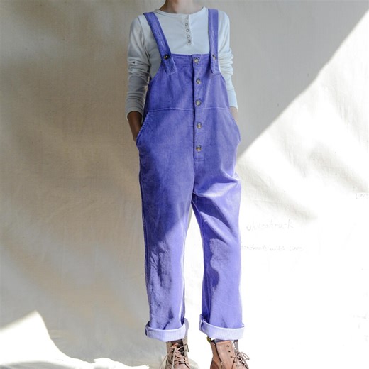 Vintage Corduroy Overalls Women, 100% Cotton Bib Pants, Purple Dungarees, Casual Relaxed Fit Jumpsuits - Etsy