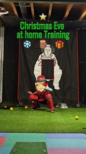 Christmas Eve at home Catcher Training #baseball #catcherdrills
