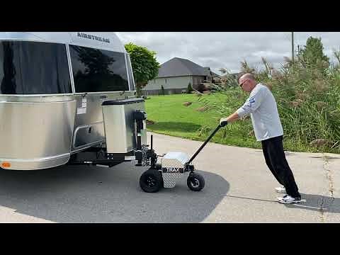 TX6000 Power Dolly moving an 7300 pound Airstream Globetrotter up a 8% grade