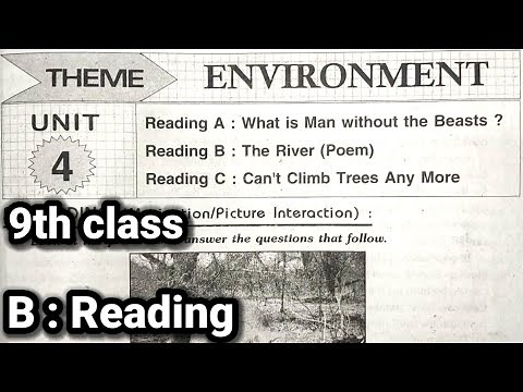 9th class | English | Unit - 4, Reading - B : The River (Poem) lesson | question and answers.