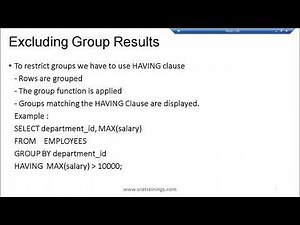 Oracle Database Course - Group (Multi Row) Function