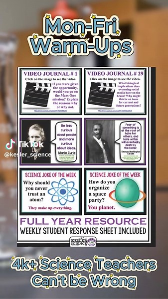 Engaging Science Warm-Ups for the Entire Week