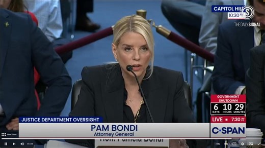 🚨Bondi Defends Sending Federal Law Enforcement to Chicago Attorney General Pam Bondi said federal law enforcement agents are “in Chicago right now to protect the people of Illinois.” “Two of the biggest narco terrorists, we arrested right in Chicago because it was a safe haven for them… We are going to protect all Americans if these senators aren’t going to.” | The Daily Signal