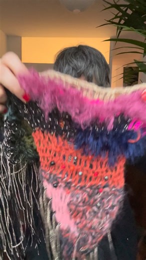 Say what you want, but is there anything cooler than a tiny micro crochet scarf with sparkly textured details? I mean, it’s like jewelry, but warm and snug!✨ It’s actually a yarn necklace! I love that you can wear it all day - it elevates everything. Wore it at home- stayed cozy, then to a friend’s 50th birthday- instant cool 💘 Finishing a few for the shop drop in a couple days. Would you wear one? 🥰 | ALUMA handmade