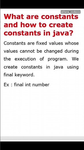 what are constants and how to create constants in java? #constants in java #java coders #springboot