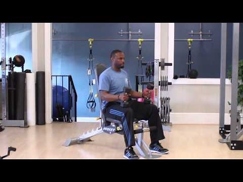 Arm Exercise With Dumbells Sitting Down : Getting Fit