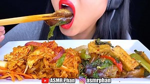 ASMR Phan | ASMR EATING SOUNDS. Eggplant, Tofu and Veggies and Extra Spicy Chicken Pad Thai. Full video is on YouTube. Channel link is in the bio . . .... | Instagram
