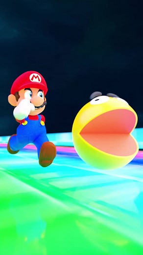 Pacman vs Mario Rainbow Race Showdown