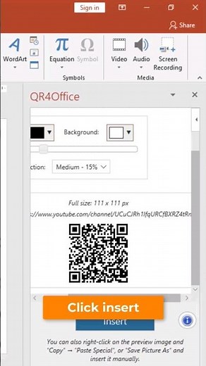 How to Make QR Code in Powerpoint direct