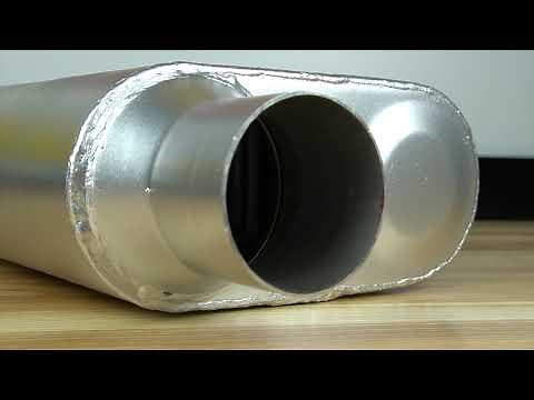 555-30222 JEGS Chambered Deep Tone Muffler 2 500 in Offset Inlet Offset Outlet