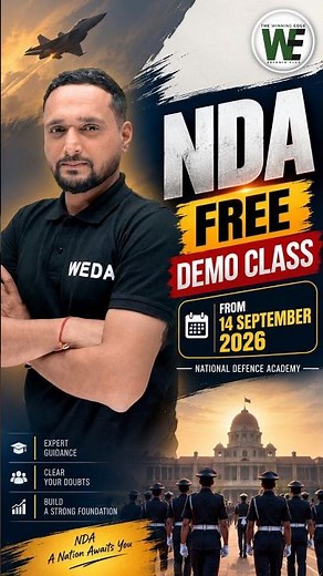 NDA Free Demo Class from 14 September 2026 | National Defence Academy