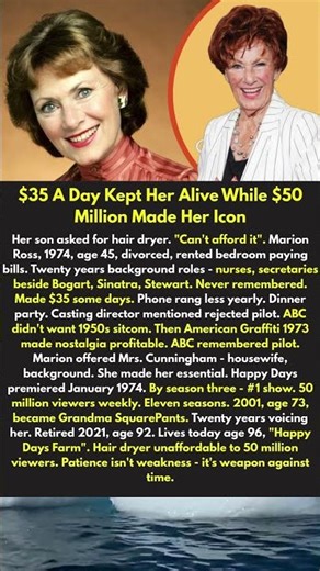 $35 A Day Kept Her Alive While $50 Million Made Her Icon #marionross #celebritylife #hollywood