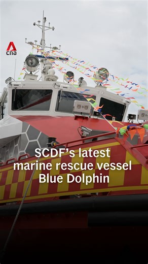 Blue Dolphin, the latest marine rescue vessel from the Singapore Civil Defence Force, will serve as its primary response asset for major incidents at sea, including fires, rescues, and chemical, biological or radiological emergencies. The vessel was unveiled on Wednesday (Jun 25). (Video: CNA/Faith Ho) #singapore #sgnews | CNA