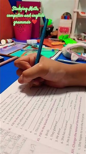 studying Math computer and english grammar ❤️💞💕📚🧾