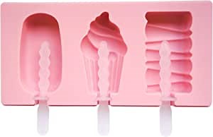 Silicone Cake Pop & Cakesicle Mold - Popsicle, Cupcake & Rectangle Shapes, Bonus Lid and Reusable Sticks