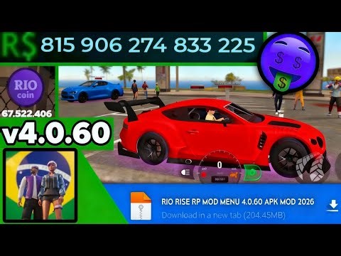 INCRÍVEL! RIO RISE RP DINHEIRO INFINITO 4.0.60 MOD MENU ATUALIZADO 2026 VIA MEDIAFIRE APK MOD 🤑✅