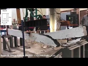 Shear Failure video of a reinforced concrete beam.