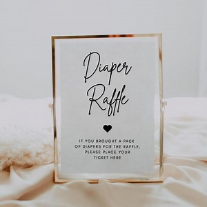 Diaper Raffle Sign Printable | Luna, Baby Shower Sign, Baby Shower Game, Instant Download, Diaper Game, Gender Neutral Baby Shower, Modern - Etsy