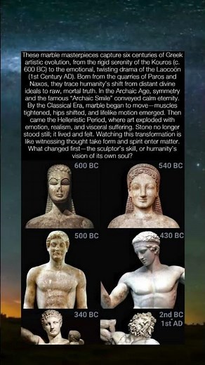 600 Years of Genius: The Evolution of Ancient Greek Sculpture! #shorts