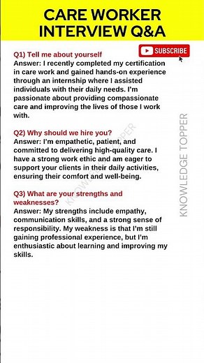 Care Worker Interview Questions and Answers