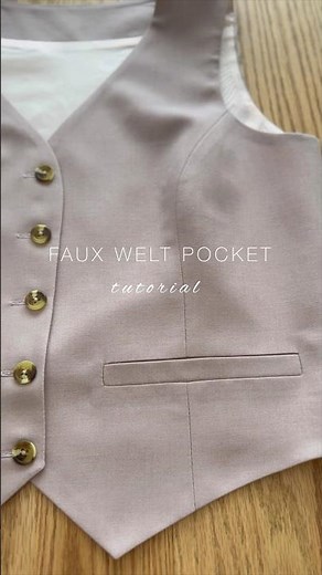 Faux welt pocket tutorial ✨ #sewing #sewingproject #sewinglove #sewingmachine #sewingpattern