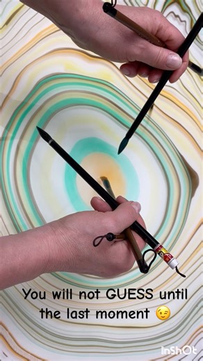 Magic Suminagashi process✨ How I created the art💦 #art #diy #shorts #painting #artist #marbling