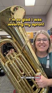 Ever try to diagnose an instrument in class? 😅 #banddirector #band #tuba #instrumentrepair