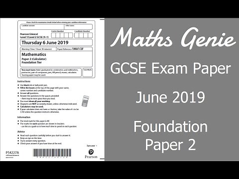 Edexcel GCSE Maths June 2019 2F Exam Paper Walkthrough