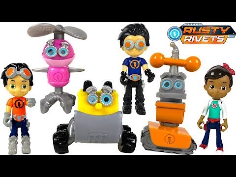 RUSTY RIVETS NIKELODEON COLLECTION WITH RUBY WHIRLY ANT DRILL BYTES CRUSH JET PACK & KART BUILD