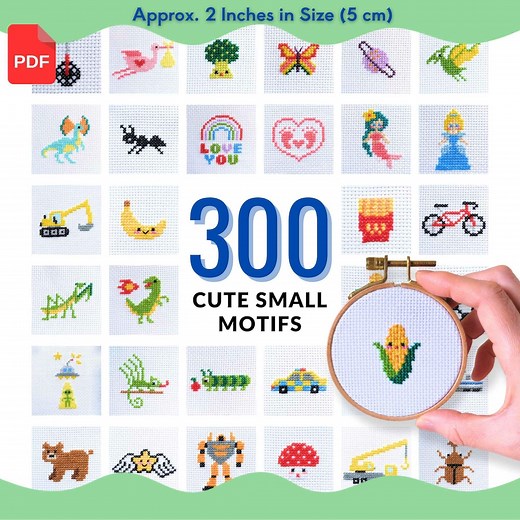 300 Tiny Cross Stitch Patterns: Baby & Kids 2-inch Designs (PDF Download) - Etsy