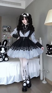 Unleash your inner gothic nun vibe with the Striped Pattern Banded Collar Lolita Dress! 🖤⛓️ Find it now on https://www.devilinspired.com/ by searching “WITHP-683” for $52.00! ✨ Complete your look with the matching Apron (search “WITHP-685”) for that perfect finish! 👗 Plus, grab the tights (search “ROJI-68”) for just $9.00 if you want! 🖤🧦 🛒 Don’t miss out—shop now! 🌍 Enjoy FREE International Standard Shipping on orders over $99.00! #lolitadress #nunstyle #ShopNow #DevilInspired | Devilinspi